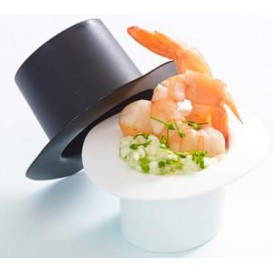 Plastic Proeving Kom met hoed design PP "Hot voorm" wit 60ml (144 stuks)