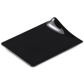 Proeving Plastic bord PS Vierkant "GOGO" zwart 9x10.5cm (40 stuks) 