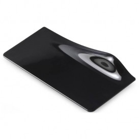 Proeving Plastic bord PS Rechthoekige vorm "GOGO" zwart 14x5.8cm (40 stuks) 