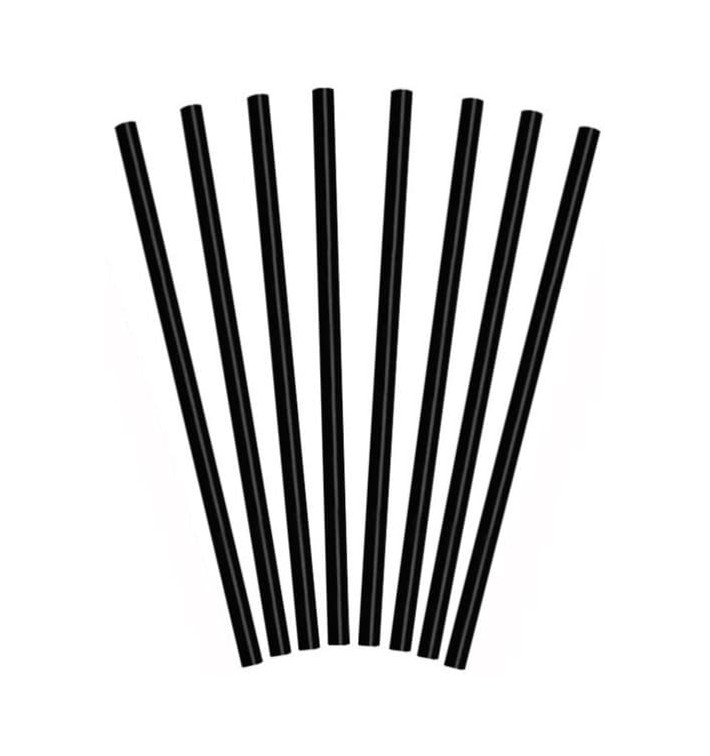 Plastic recht PS rietje voor Frappé zwart Ø0,8cm 25cm (1000 stuks) Plastic recht PS rietje voor Frappé zwart Ø0,8cm 25cm (1000 stuks)