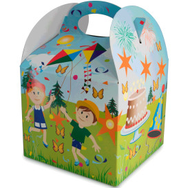 Papieren kindermaaltijd doos Parten 1,31x1,31x1,15cm (250 stuks)