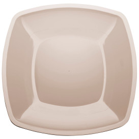 Assiette Plastique Réutilisable Plate Beige PS 300mm (12 Utés)