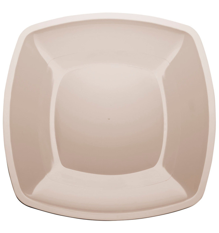 Assiette Plastique Réutilisable Plate Beige PS 300mm (144 Utés)