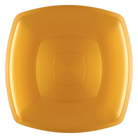 Assiette Plastique Réutilisable Plate Or PS 300mm (144 Utés)