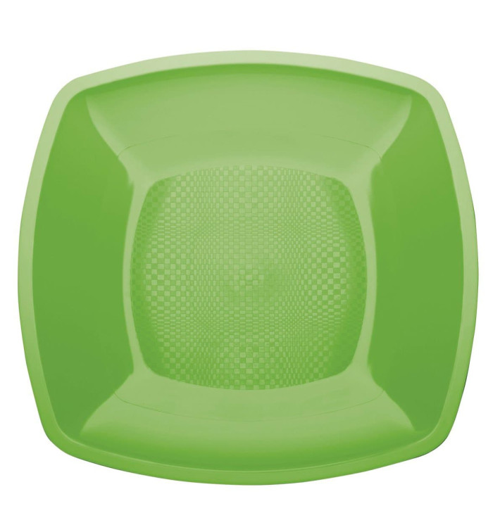 Plastic bord Plat limoengroen Vierkant PP 18 cm (25 stuks) Plastic bord Plat limoengroen Vierkant PP 18 cm (25 stuks)