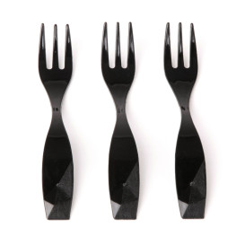 Proeving mini vork "Charme" zwart 10cm (2400 stuks)