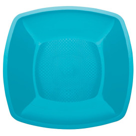 Assiette Plastique Réutilisable Plate Turquoise  PP 180mm (25 Utés)