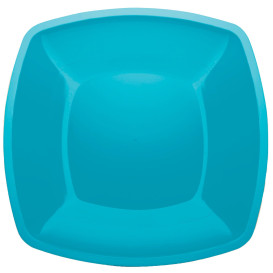 Assiette Plastique Plate Turquoise Square PS 300mm (150 Utés)