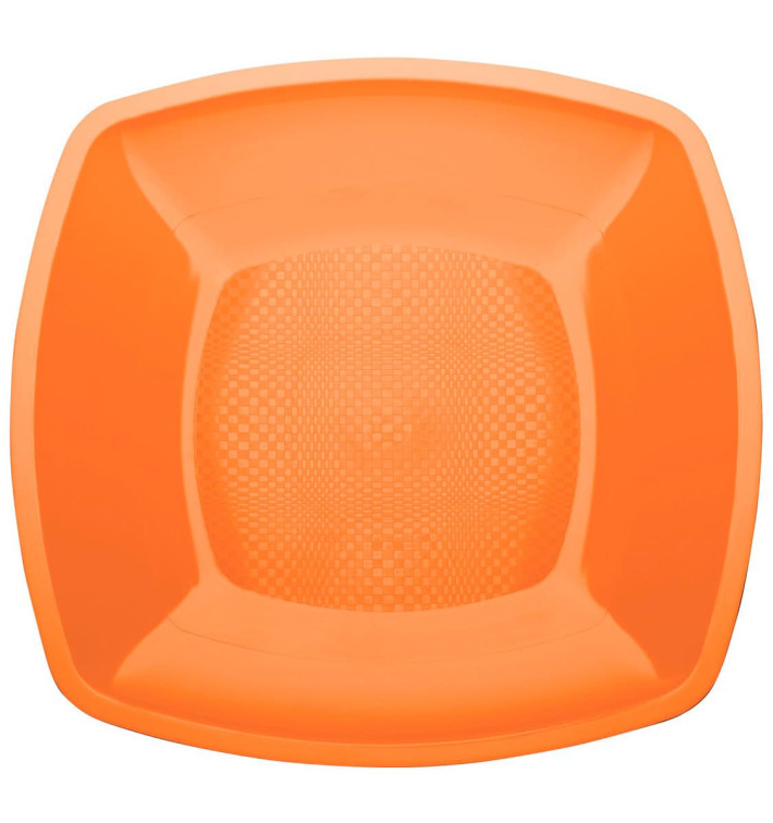 Assiette Plastique Réutilisable Plate Orange PP 180mm (25 Utés)