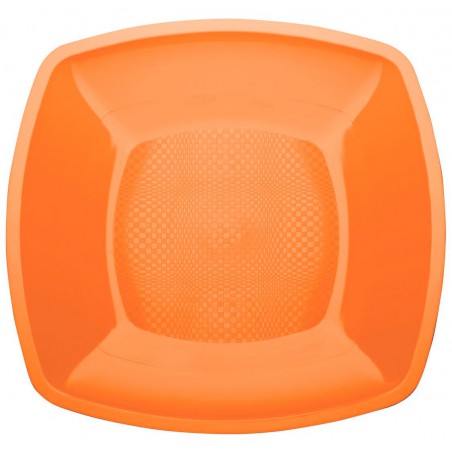 Assiette Plastique Réutilisable Plate Orange PP 230mm (25 Utés)