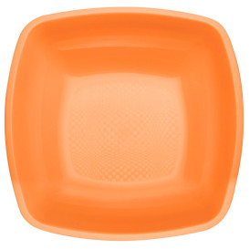 Assiette Plastique Réutilisable Creuse Orange PP 180mm (25 Utés)