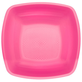 Plastic bord Diep fuchsia Vierkant PP 18 cm (300 stuks)