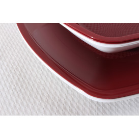 Assiette Plastique Réutilisable Bordeaux PP 230mm (25 Utés)