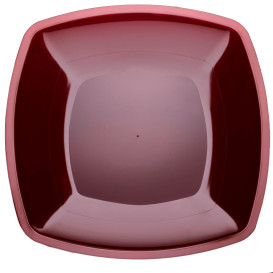 Assiette Plastique Réutilisable Plate Bordeaux PS 300mm (12 Utés)