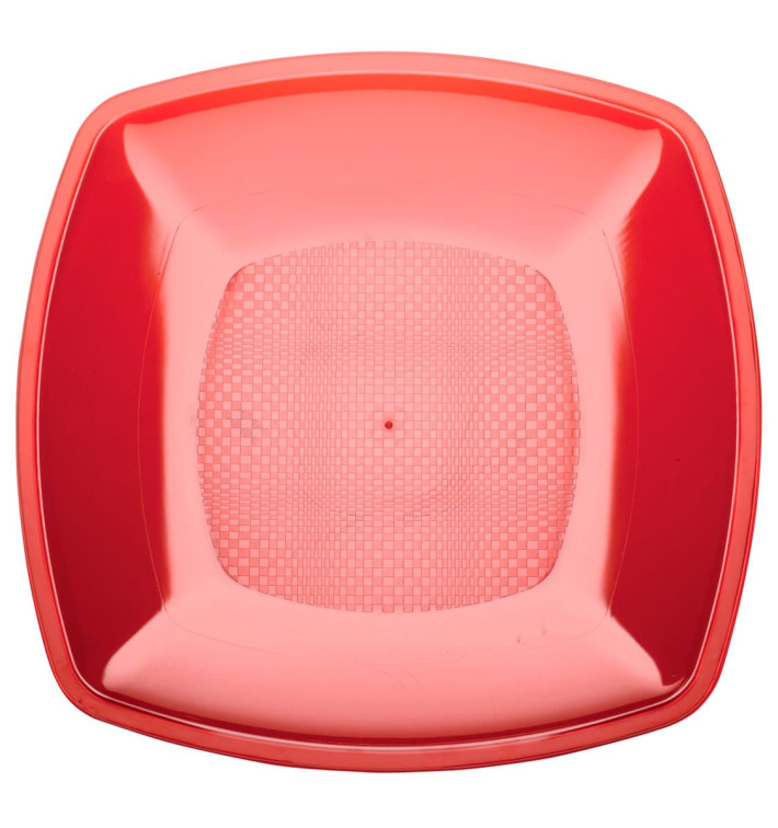 Assiette Plastique Réutilisable Plate Rouge Transp. PS 180mm (300 Utés) Assiette Plastique Réutilisable Plate Rouge Transp. PS 180mm (300 Utés)