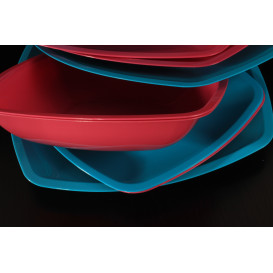 Assiette Plastique Réutilisable Plate Bleu Transp. PS 300mm (144 Utés)