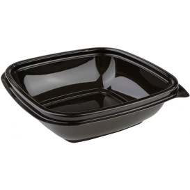 Bol en Plastique Carré Noir PET 250ml 125x125x40mm (500 Utés)