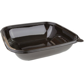 Bol en Plastique Noir PET 750ml 190x190x40mm (50 Utés)