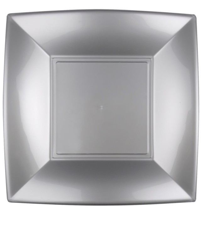 Plastic bord Plat grijs "Nice" PP 29 cm (144 stuks) Plastic bord Plat grijs "Nice" PP 29 cm (144 stuks)