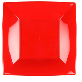 Plastic bord Plat rood "Nice" PP 29 cm (12 stuks) 