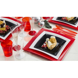 Assiette Plastique Réutilisable Plate Rouge PP 290mm (12 Utés)