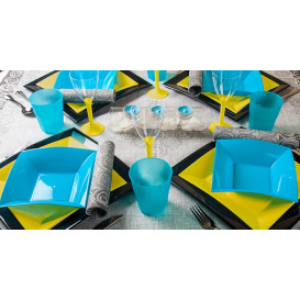 Assiette Plastique Réutilisable creuse Turquoise PP 180mm (300 Utés)