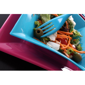 Assiette Plastique Réutilisable creuse Turquoise PP 180mm (300 Utés)