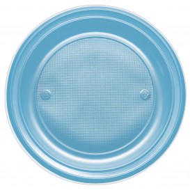 Assiette Plastique PS Plate Turquoise Ø170mm (50 Unités)