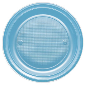 Assiette Plastique PS Plate Turquoise Ø170mm (50 Unités)