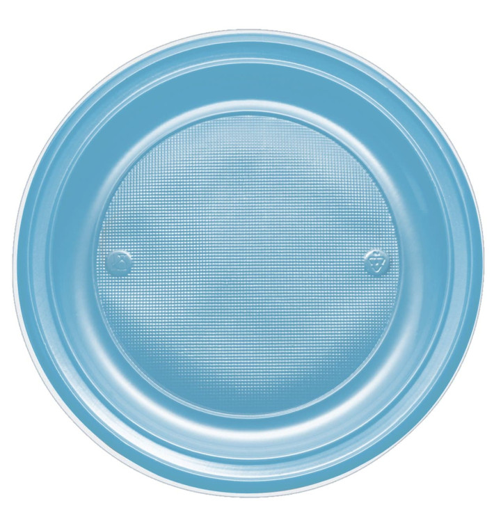 Assiette Plastique PS Plate Turquoise Ø170mm (50 Unités)