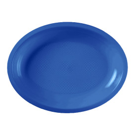 Plastic schotel Ovaal vormig mediterranean blauw "Rond vormig" PP 30,5 cm (25 stuks) 