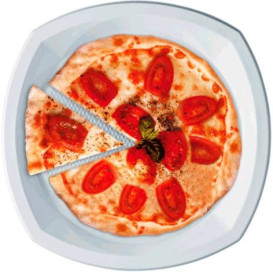 Assiette Plastique PS Carrée Blanc 230x230mm 1C (100 Utés)