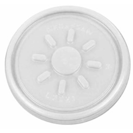 Plastic Deksel PS transparant Plat voor Schuim Container Ø7,4cm (100 stuks)