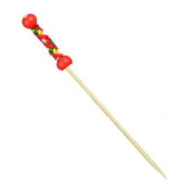 Bamboe vleespennen rood Design 12cm (200 stuks) 