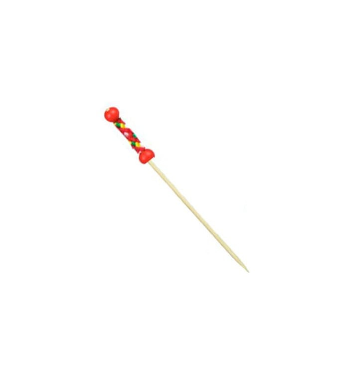 Bamboe vleespennen rood Design 12cm (200 stuks) Bamboe vleespennen rood Design 12cm (200 stuks)
