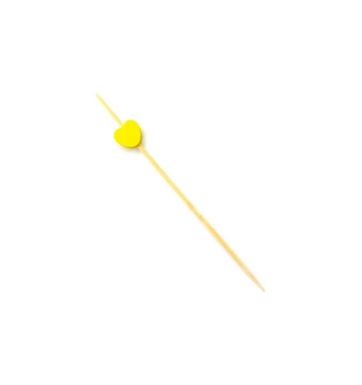 Pique en bois "Corazón" Jaune 120mm (5.000 Unités) Pique en bois "Corazón" Jaune 120mm (5.000 Unités)