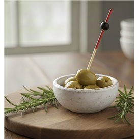 Pique en Bambou "Bola" Rouge et Noir 120mm (200 Unités)