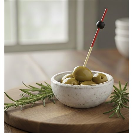 Pique en bambou noir et rouge 7 cm B62B