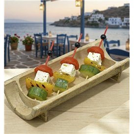 Bamboe vleespennen Bal Design rood en zwart 12cm (5000 stuks)