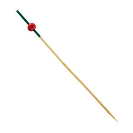 Bamboe vleespennen "Poftugal" Design groen en rood 12cm (200 stuks) 