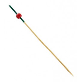 Bamboe vleespennen "Poftugal" Design groen en rood 12cm (5000 stuks)