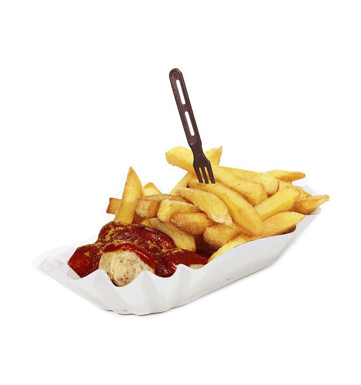 Kartonnen Snackbakjes Ovaal 16,5x10x3,5cm (250 stuks) Kartonnen Snackbakjes Ovaal 16,5x10x3,5cm (250 stuks)