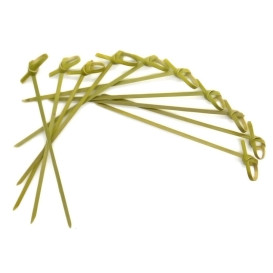 Bamboe vleespennen Strik Design Naturel groen 12cm (200 stuks) 