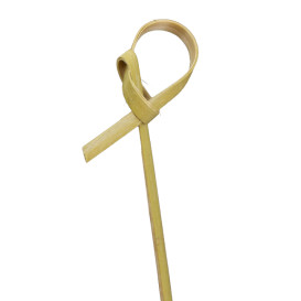 Bamboe vleespennen Strik Design Naturel groen 12cm (200 stuks) 