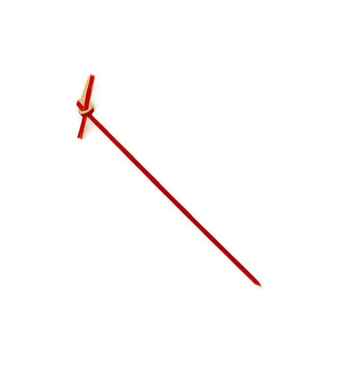 Bamboe vleespennen Strik Design rood 12cm (200 stuks) Bamboe vleespennen Strik Design rood 12cm (200 stuks)