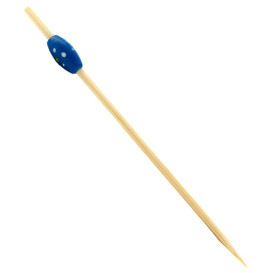 Bamboe vleespennen "Punteado" Design blauw 12cm (5000 stuks)