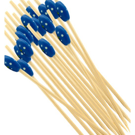 Bamboe vleespennen "Punteado" Design blauw 12cm (5000 stuks)