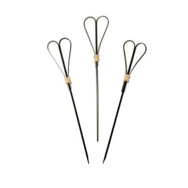 Bamboe vleespennen "Cuore" Design zwart 18cm (200 stuks) 