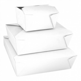 Boîte Carton Américaine Blanc 19,7x14x4,6cm 1470ml (200 Utés)