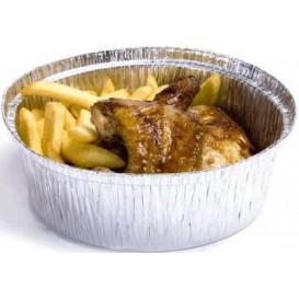 Folie pan voor gebraden kip Rond vormig 1900ml (500 stuks)